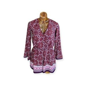 Takara romper shorts small red purple abstract